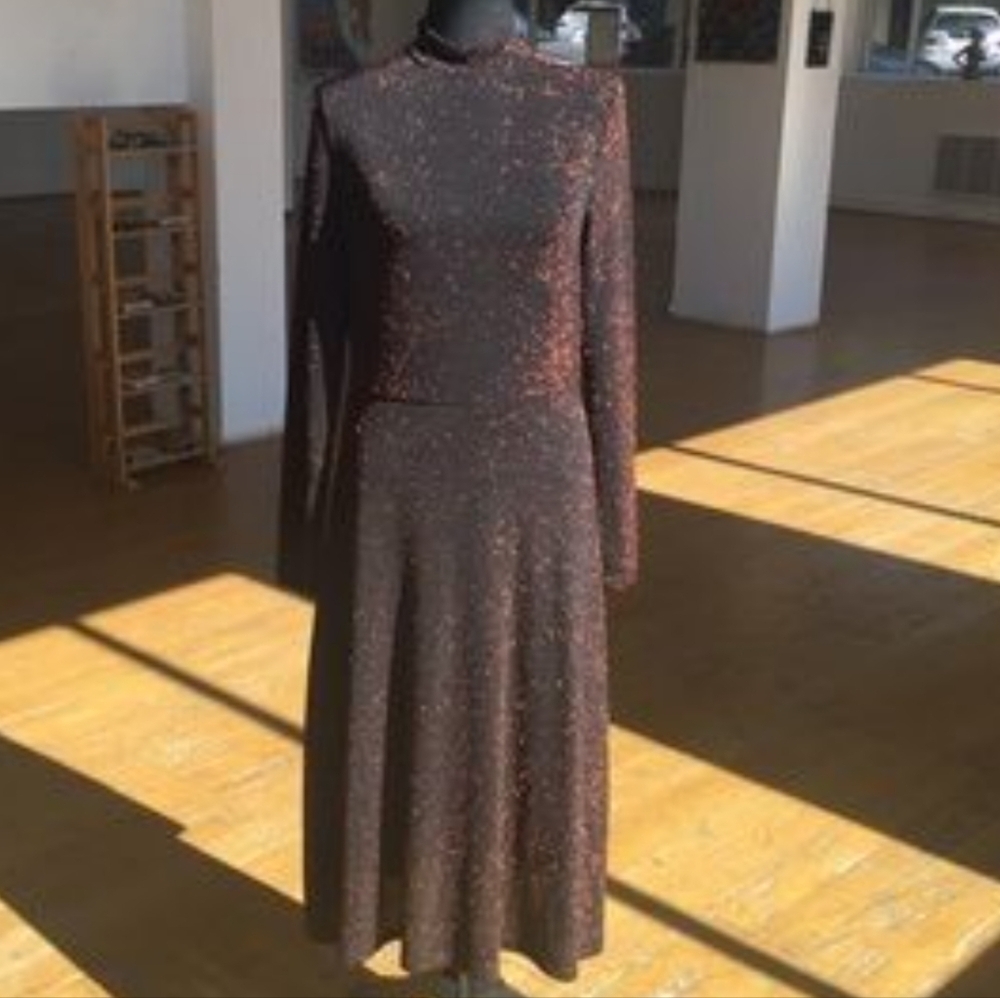 H&m long sleeve shimmer and shine mock neck dress